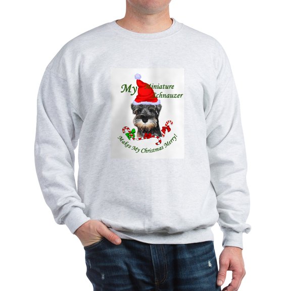 CafePress - Miniature Schnauzer Christmas Sweatshirt - Crew Neck Sweatshirt