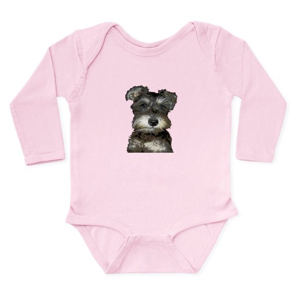 CafePress - Miniature Schnauzer Long Sleeve Infant Bodysuit - Long Sleeve Cotton Baby Bodysuit