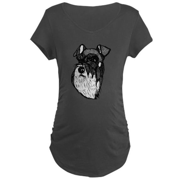 CafePress - Miniature Schnauzer Maternity Dark T Shirt - Maternity Dark T-Shirt