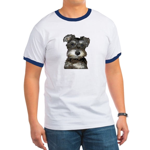 CafePress - Miniature Schnauzer Ringer T - 100% Cotton Ringed T-Shirt