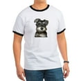 thumbnail image 1 of CafePress - Miniature Schnauzer Ringer T - 100% Cotton Ringed T-Shirt, 1 of 4