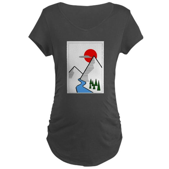 CafePress - Minimal Mountains Maternity T Shirt - Maternity Dark T-Shirt