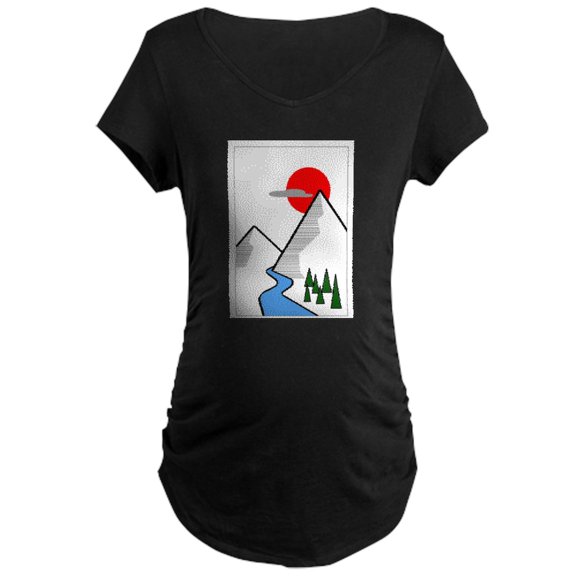 CafePress - Minimal Mountains Maternity T Shirt - Maternity Dark T-Shirt