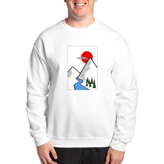 CafePress - Minimal Mountains Sweatshirt - Crew Neck Sweatshirt