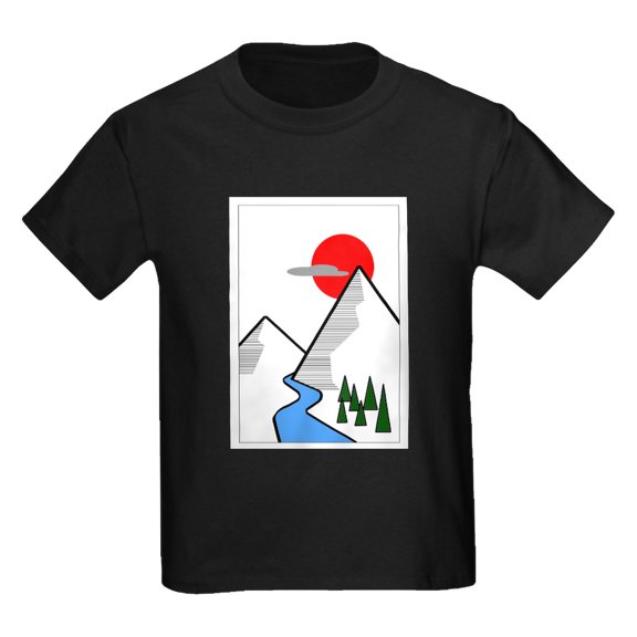CafePress - Minimal Mountains T Shirt - Dark T-Shirt Kids XS-XL