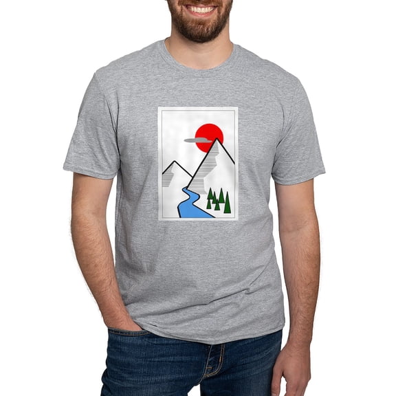 CafePress - Minimal Mountains T Shirt - Fitted T-Shirt, Vintage Fit Soft Cotton Tee