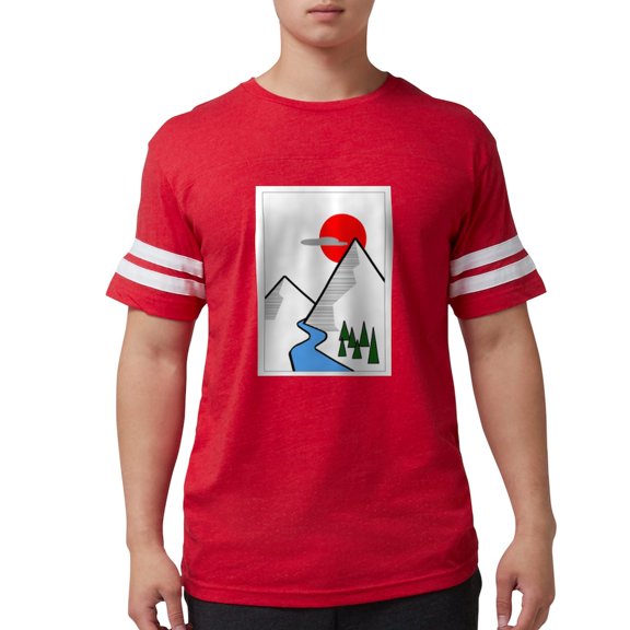 CafePress - Minimal Mountains T Shirt - Mens Football Shirt