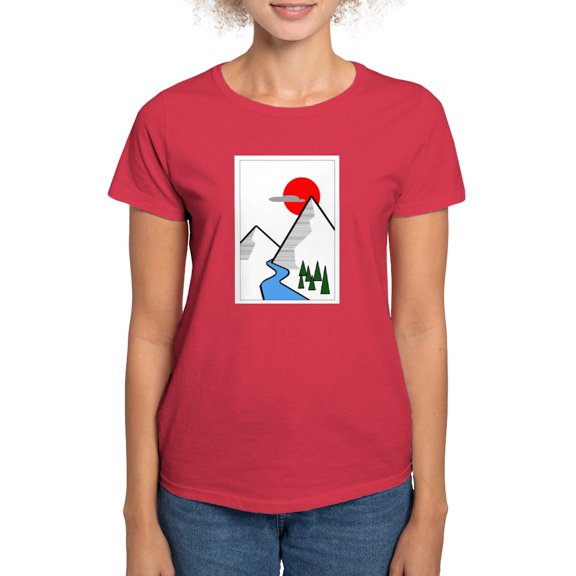 CafePress - Minimal Mountains T Shirt - Women's Traditional Fit Dark T-Shirt