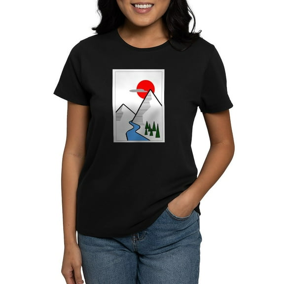 CafePress - Minimal Mountains T Shirt - Women's Traditional Fit Dark T-Shirt