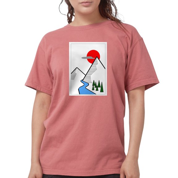 CafePress - Minimal Mountains T Shirt - Womens Comfort Colors® Shirt
