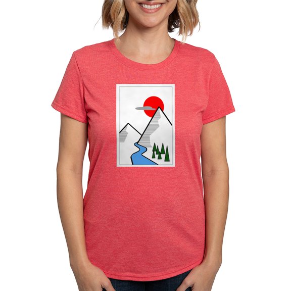 CafePress - Minimal Mountains T Shirt - Womens Tri-blend T-Shirt