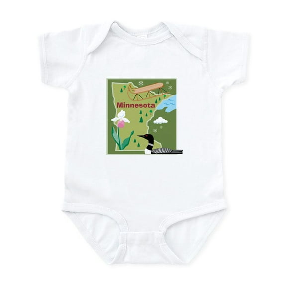 CafePress - Minnesota Map Infant Bodysuit - Baby Light Bodysuit, Size Newborn - 24 Months