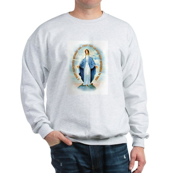 CafePress - Miraculous Medal Sweatshirt - Crew Neck Sweatshirt