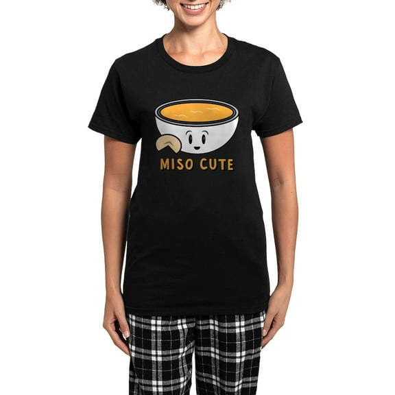 CafePress - Miso Cute Women's Dark Pajamas - Women's Short Sleeve Print T-Shirt and Pants Dark Cotton Pajama Set