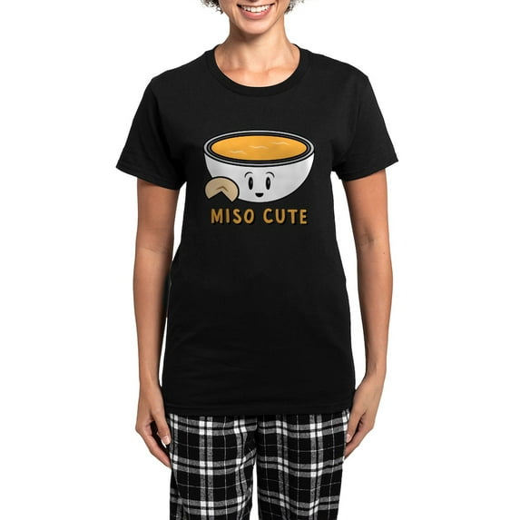 CafePress - Miso Cute Women's Dark Pajamas - Women's Short Sleeve Print T-Shirt and Pants Dark Cotton Pajama Set