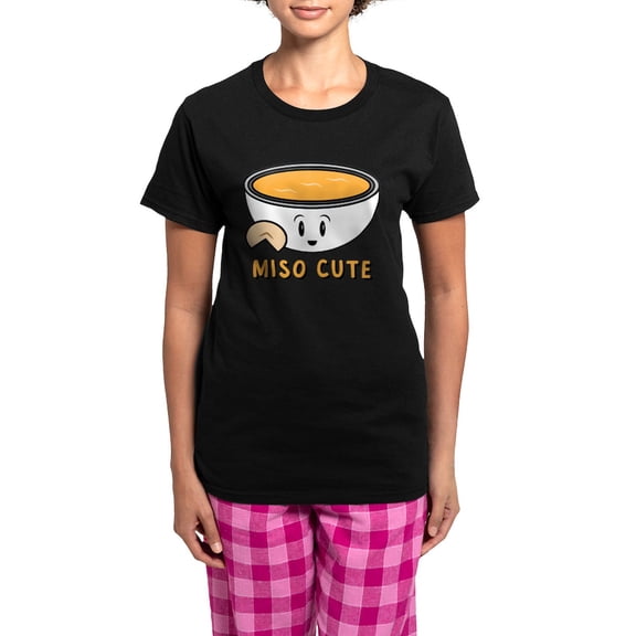 CafePress - Miso Cute Women's Dark Pajamas - Women's Short Sleeve Print T-Shirt and Pants Dark Cotton Pajama Set