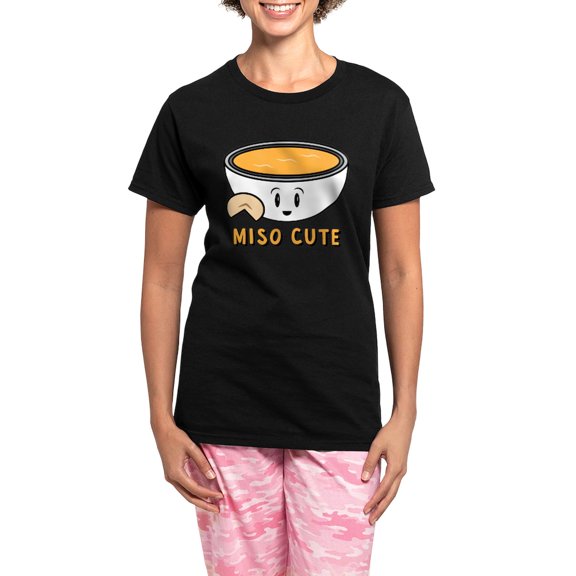 CafePress - Miso Cute Women's Dark Pajamas - Women's Short Sleeve Print T-Shirt and Pants Dark Cotton Pajama Set