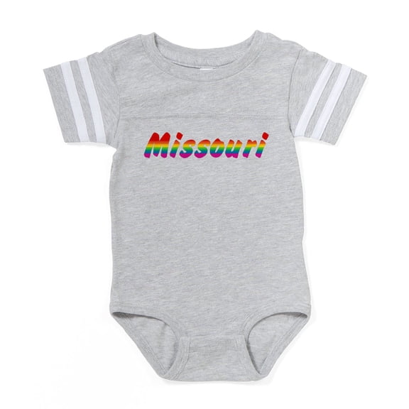 CafePress - Missouri Rbw Txt - Cute Infant Baby Football Bodysuit