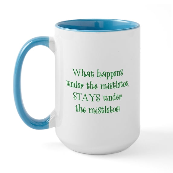 CafePress - Mistletoe Large Mug - 15 oz Ceramic Large White Novelty Mug