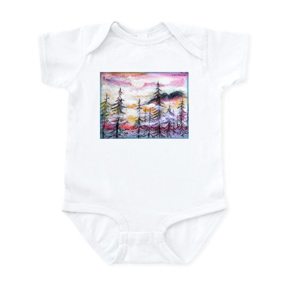 CafePress - Misty Mountains, Art, Infant Bodysuit - Baby Light Bodysuit, Size Newborn - 24 Months