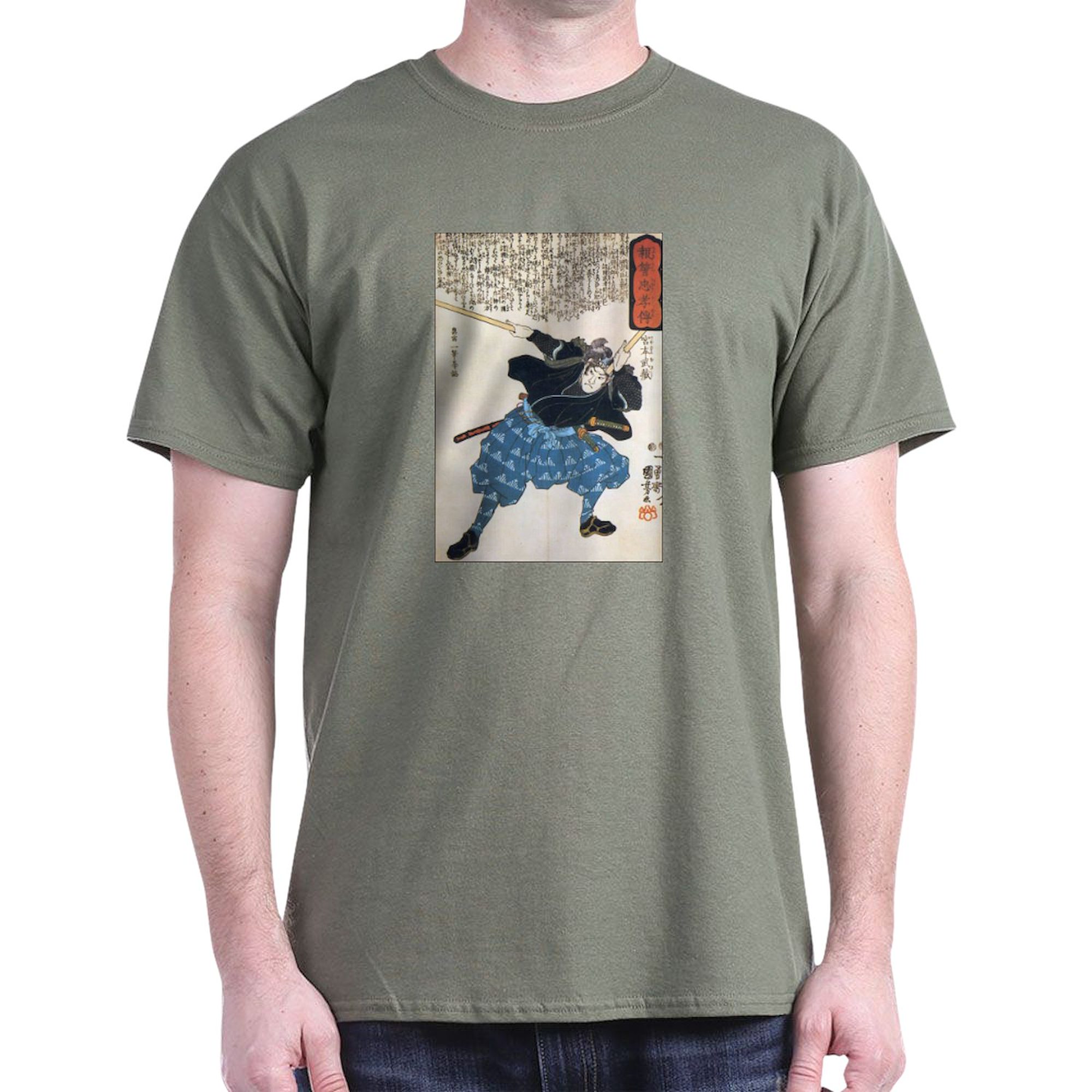 CafePress Miyamoto Musashi Two Swords Blue T Shirt 100 Cotton T