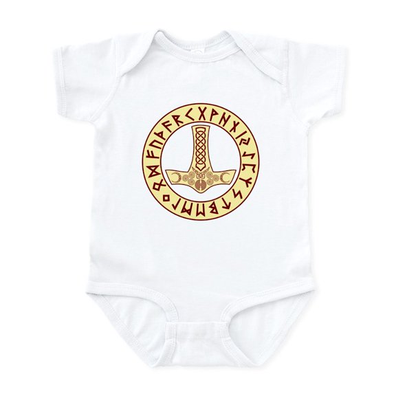 CafePress - Mjölnir Rune Shield Body Suit - Baby Light Bodysuit, Size Newborn - 24 Months