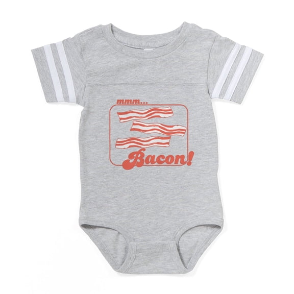 CafePress - Mmmbacon - Cute Infant Baby Football Bodysuit