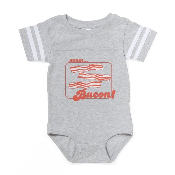 CafePress - Mmmbacon - Cute Infant Baby Football Bodysuit