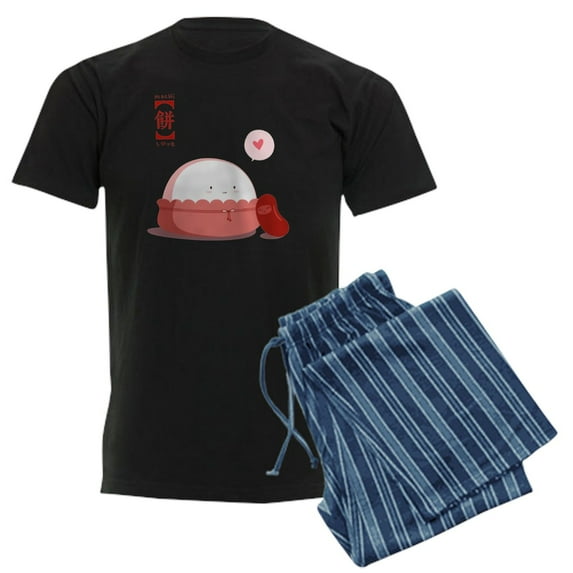 CafePress - Mochi Love Men's Dark Pajamas - Men's Dark Loose Fit Cotton Pajama Set