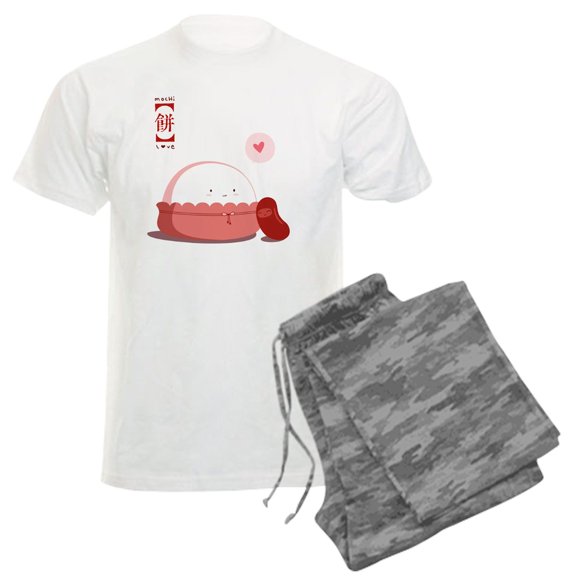 CafePress - Mochi Love Men's Light Pajamas - Men's Light Loose Fit Cotton Pajama Set