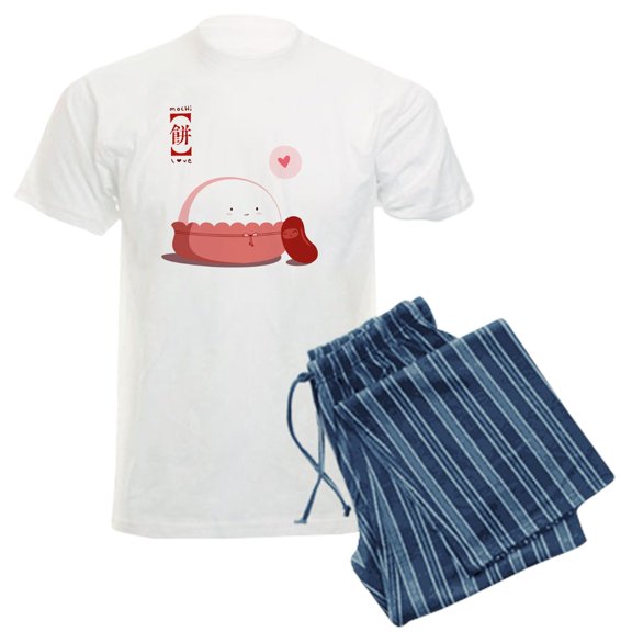 CafePress - Mochi Love Men's Light Pajamas - Men's Light Loose Fit Cotton Pajama Set