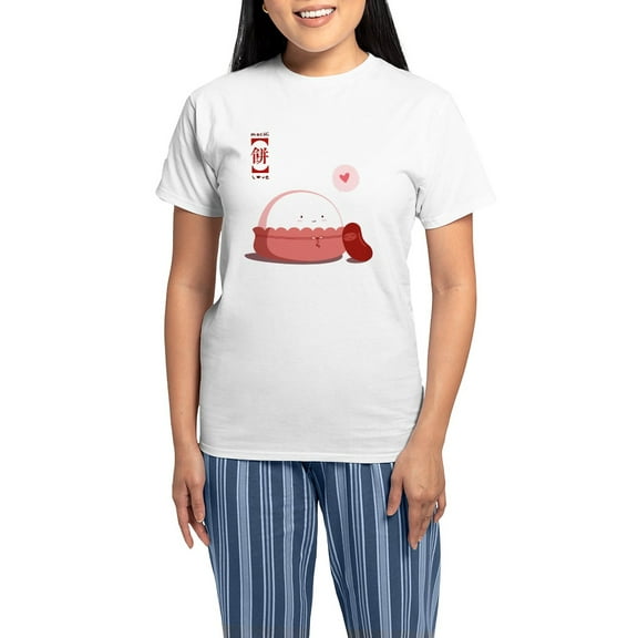 CafePress - Mochi Love Women's Light Pajamas - Women's Short Sleeve Print T-Shirt and Pants Light Cotton Pajama Set