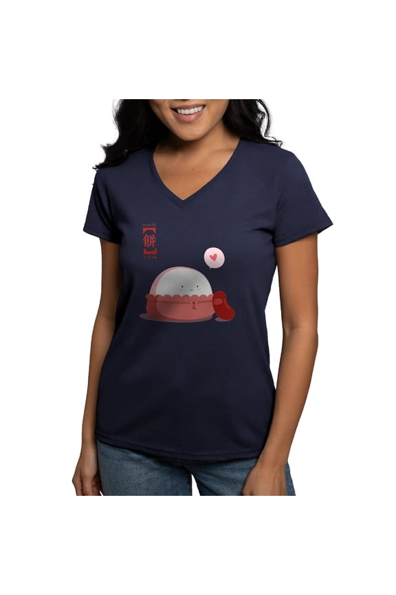 - Mochi Love Women's V Neck Dark T Shirt - Women's V-Neck Dark T-Shirt