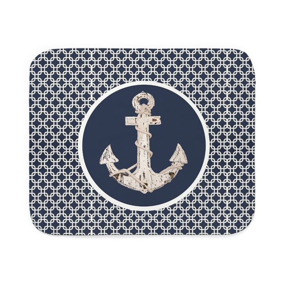 CafePress - Modern Anchor Nautical - Sherpa Fleece Throw Blanket 60" x 50"