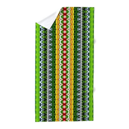 CafePress - Modern Blue, Green And Purple Girly Ik - Large Beach Towel, Soft 30"x60" Towel with Unique Design