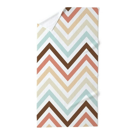 CafePress - Modern Trendy Colorful Chevron - Large Beach Towel, Soft 30"x60" Towel with Unique Design