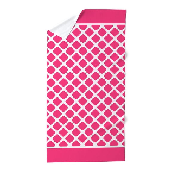 CafePress - Modern Trendy Moroccan Quatrefoil With Trim Patter - Large Beach Towel, Soft 30"x60" Towel with Unique Design