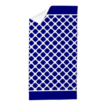 CafePress - Modern Trendy Moroccan Quatrefoil With Trim Patter - Large Beach Towel, Soft 30"x60" Towel with Unique Design