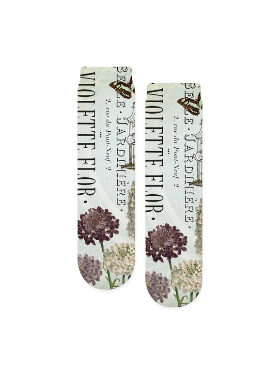 - Modern Vintage French Birds And Birdcage - Unisex Novelty Printed Crew Adult Socks