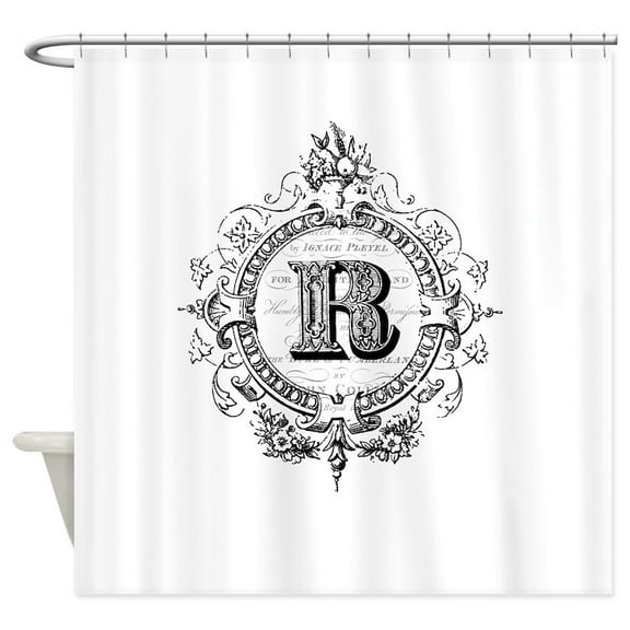 CafePress - Modern Vintage Monogram Letter R - Unique Fabric Shower Curtain 70" x 72"