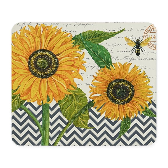 CafePress - Modern Vintage Sunflower Mousepad - Non-slip Rubber Mousepad, Gaming Mouse Pad