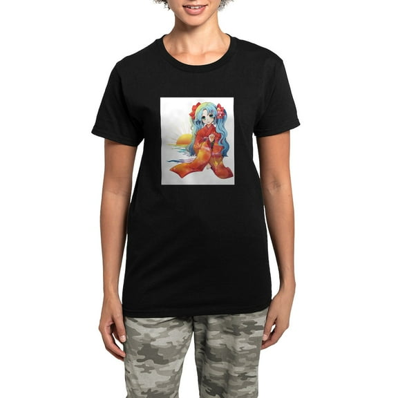 CafePress - Moe11 Pajamas - Women's Short Sleeve Print T-Shirt and Pants Dark Cotton Pajama Set