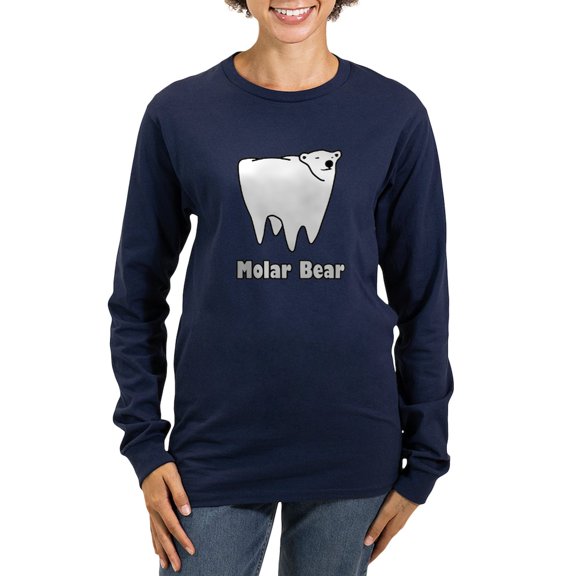 CafePress - Molar Bear Polar Tooth Bear Long Sleeve T Shirt - Women's Long Sleeve Graphic Tee Casual Fit