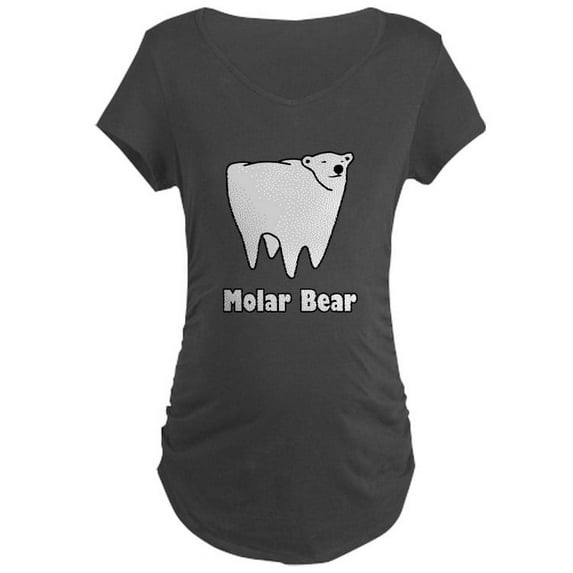 CafePress - Molar Bear Polar Tooth Bear Maternity T Shirt - Maternity Dark T-Shirt
