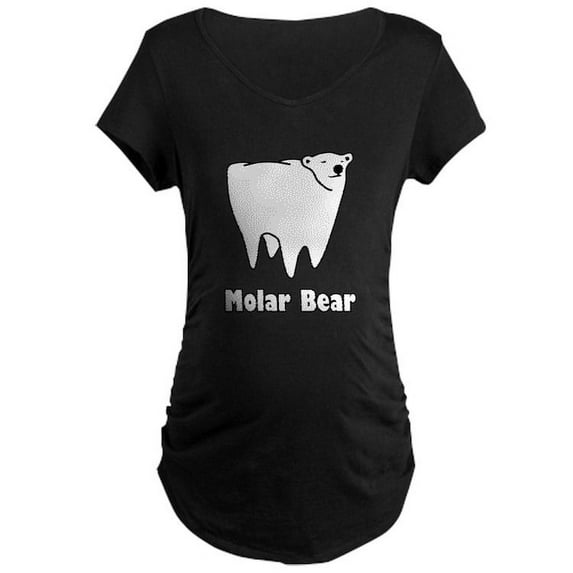 CafePress - Molar Bear Polar Tooth Bear Maternity T Shirt - Maternity Dark T-Shirt