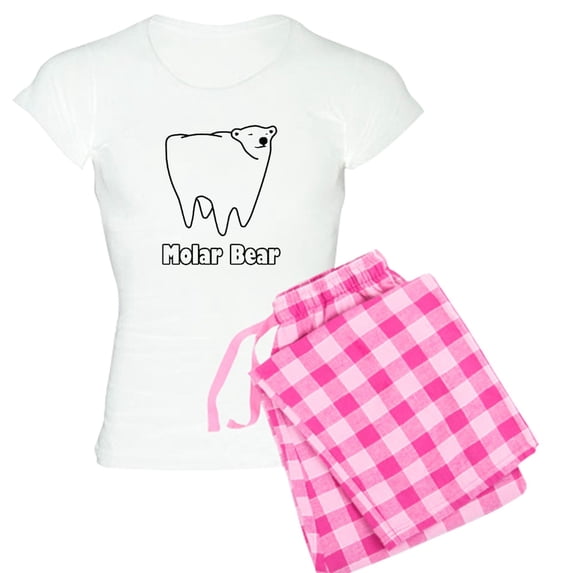 CafePress - Molar Bear Polar Tooth Bear Pajamas - Women's Short Sleeve Print T-Shirt and Pants Light Cotton Pajama Set