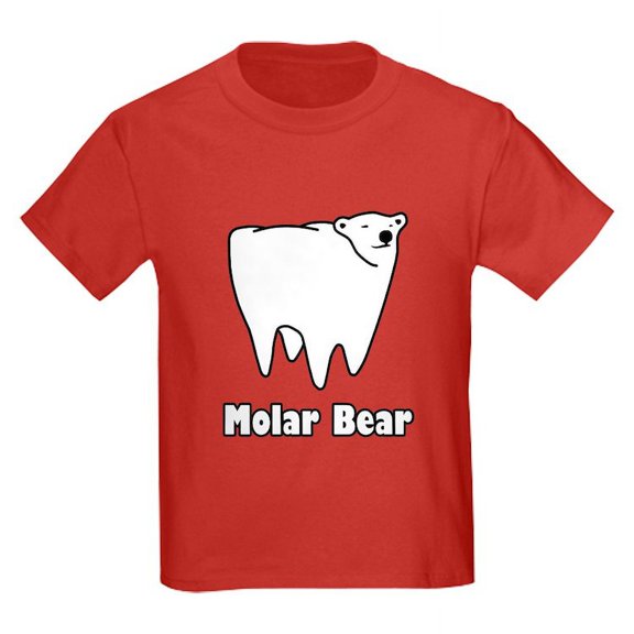 CafePress - Molar Bear Polar Tooth Bear T Shirt - Dark T-Shirt Kids XS-XL