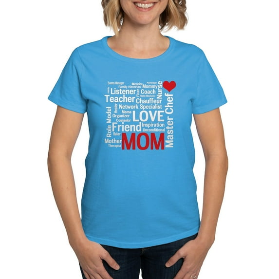 CafePress - Mom Is Love Birthday Or Mother's Day Women's Dar - Women's Traditional Fit Dark T-Shirt