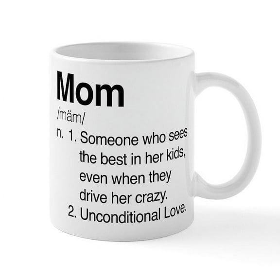 CafePress - Mom Unconditional Love Mug - 11 oz Ceramic Mug - Novelty Coffee Tea Cup