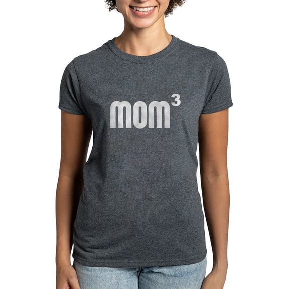 CafePress - Mom3 Mom Cubed Exponentially T Shirt - Women's Traditional Fit Dark T-Shirt